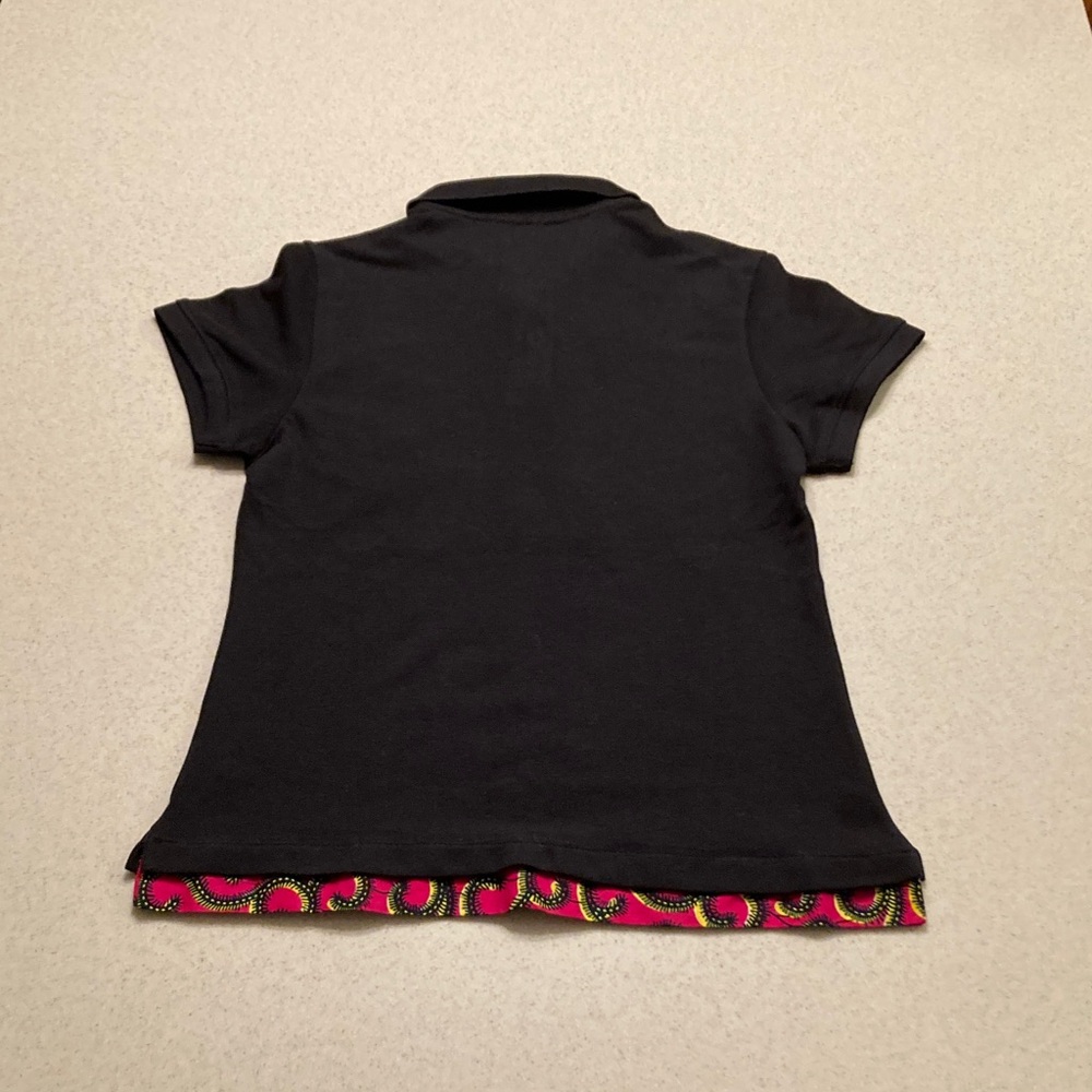 Lacoste NWOT Custom Polo Youth Size XL Black Pink  "God is faithful" - Picture 8 of 11